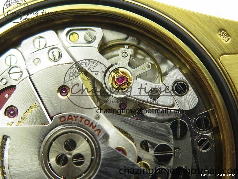 AAA Replica Watches and Daytona Noob YG Bracelet BestValue 904L SA Black Crystal Case Dial YG Best 1:1 2630 116508 Edition 0109